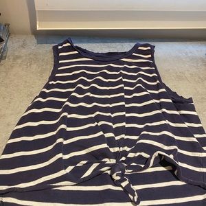 Blue and white crop top